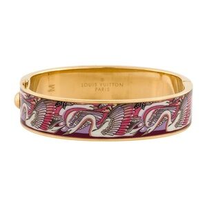 LOUIS VUITTON Enamel Monogram Confidential PM Bracelet Rose Pink